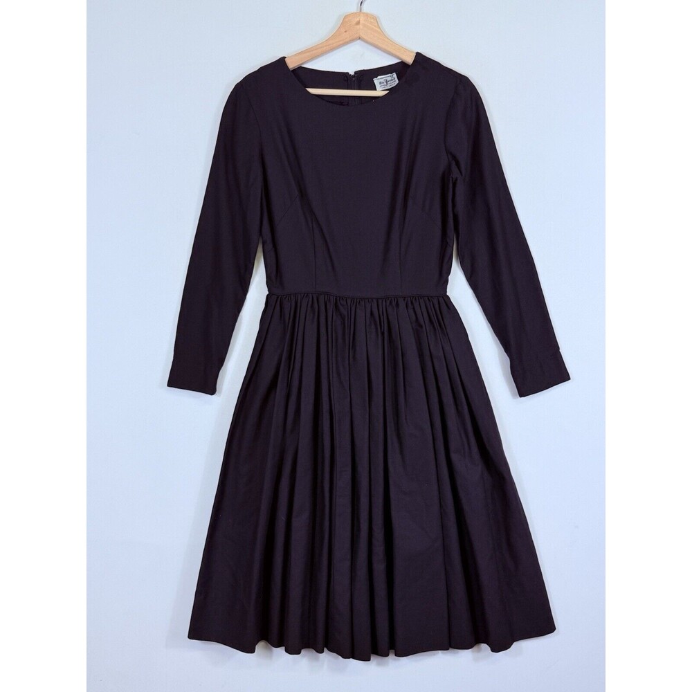 Vintage Sir James Sportaculars Black Long Sleeve Pleated Skirt Dress Women's 10‎